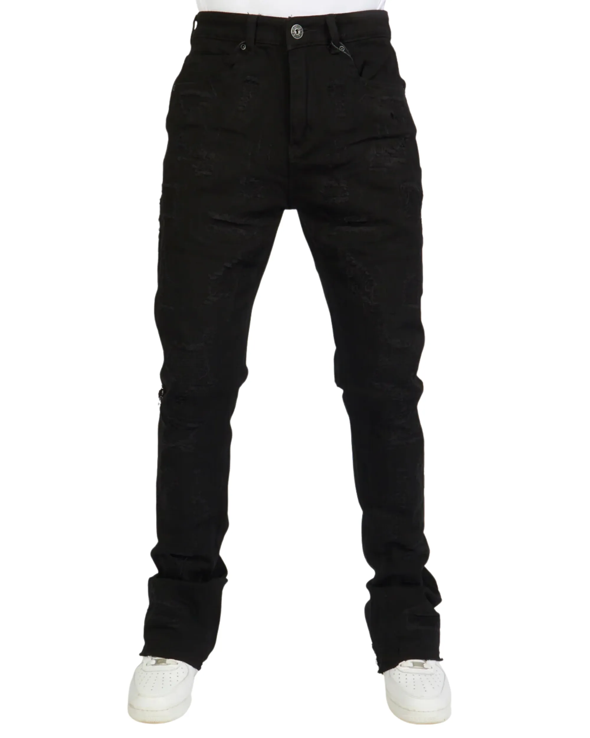 Multi Stitch Ripped Stacked Jeans 5666T