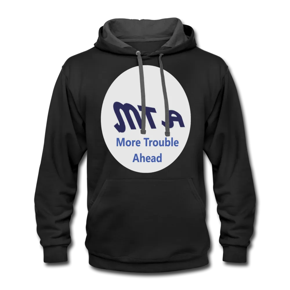 New York City Subway train funny Logo parody Contrast Hoodie