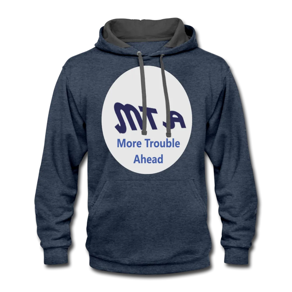 New York City Subway train funny Logo parody Contrast Hoodie