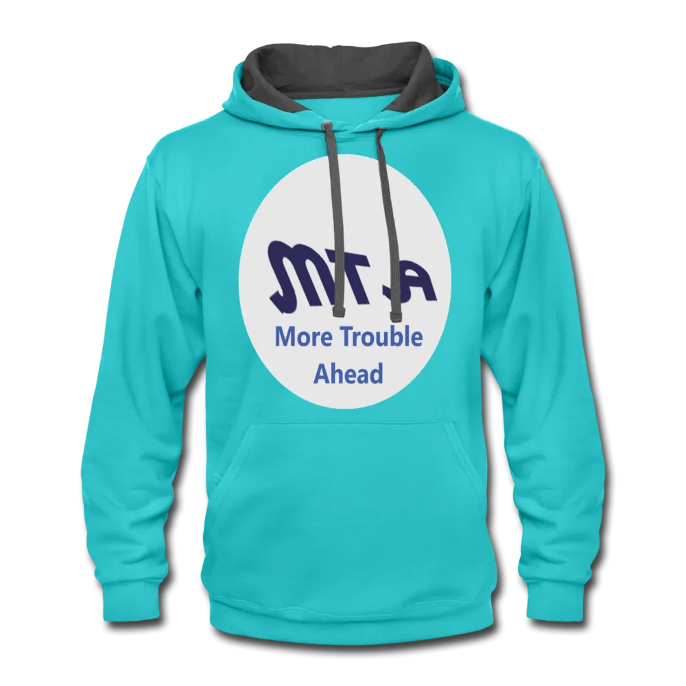 New York City Subway train funny Logo parody Contrast Hoodie