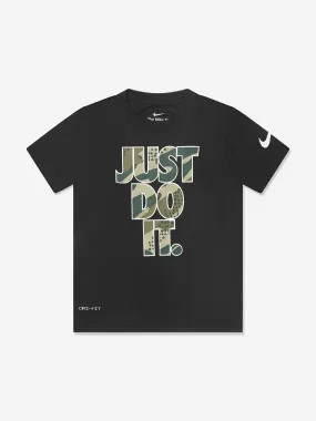 Nike Boys Club Seasonal Camo Dr-Fit T-Shirt in Black