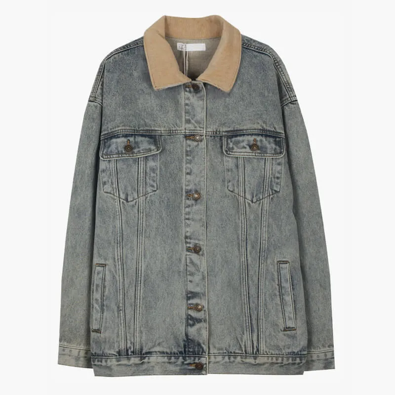 Old Washed Gray Denim Jacket
