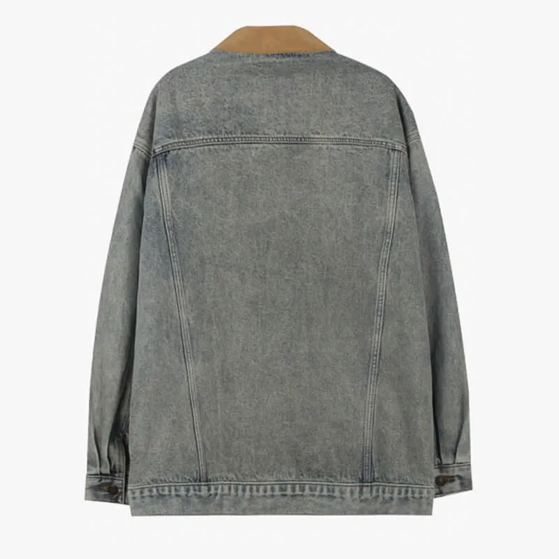 Old Washed Gray Denim Jacket