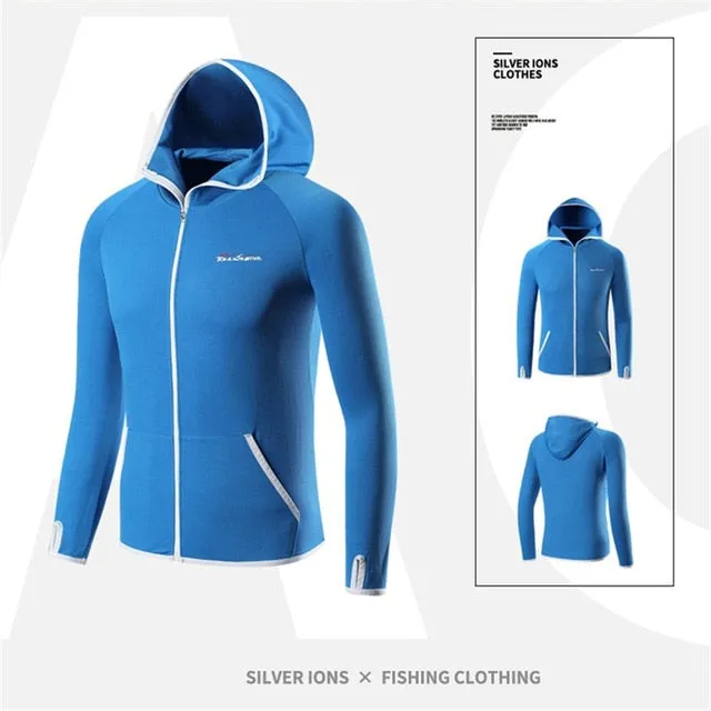Outdoor Fishing Clothing Hooded Ice silk Men Jacket