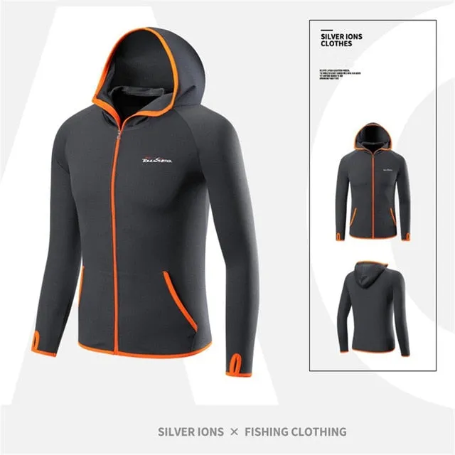 Outdoor Fishing Clothing Hooded Ice silk Men Jacket