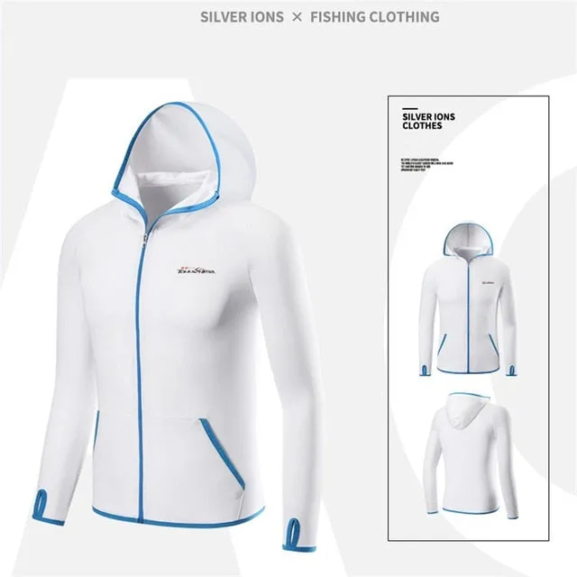 Outdoor Fishing Clothing Hooded Ice silk Men Jacket