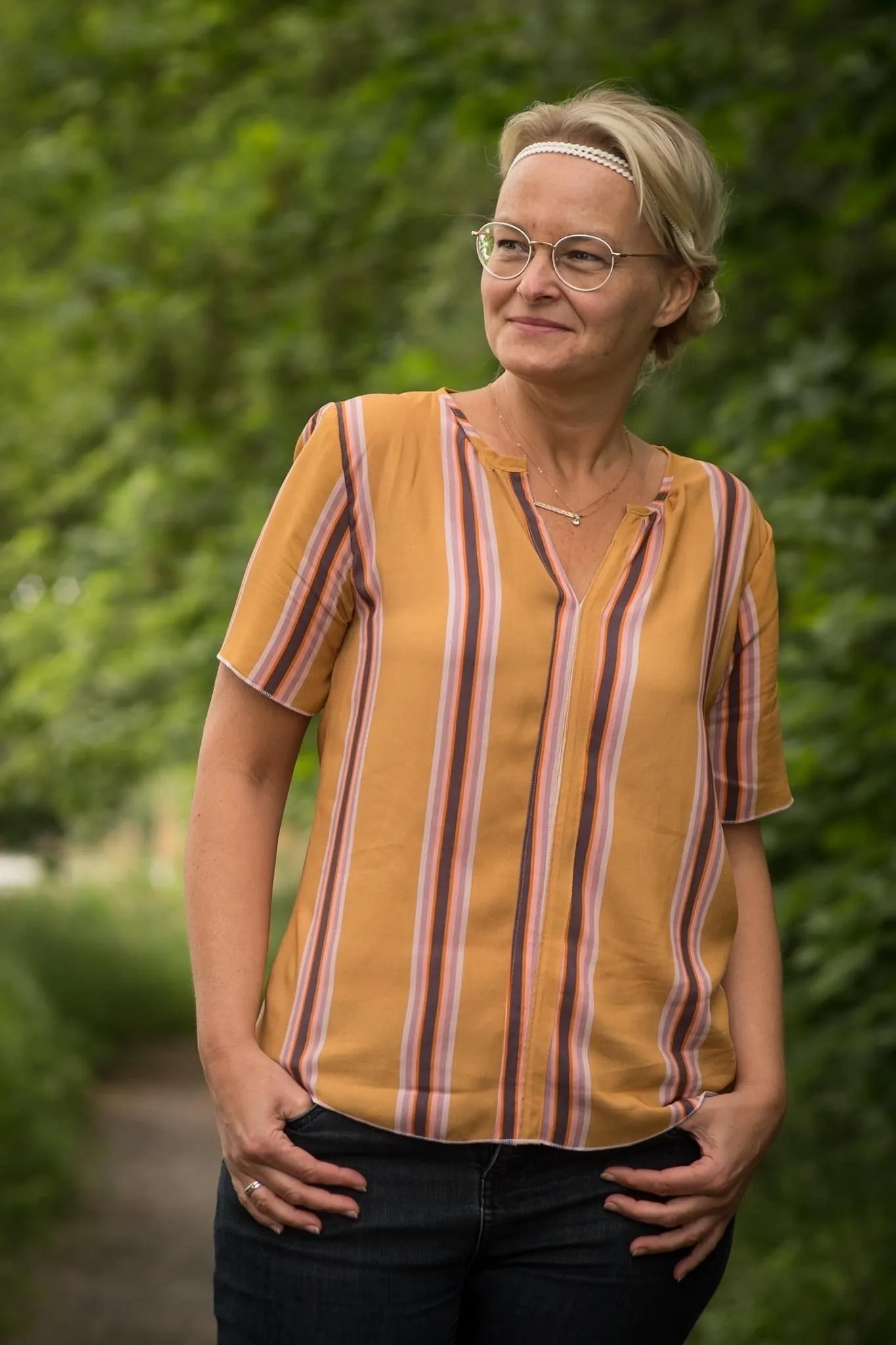 Paula - klassische Bluse mit cooler Quetschfalte (Papierschnittmuster)