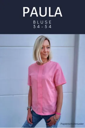 Paula - klassische Bluse mit cooler Quetschfalte (Papierschnittmuster)