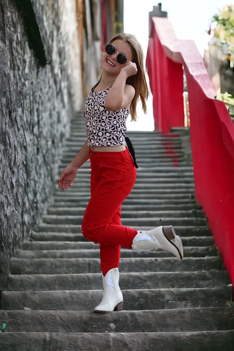 Red ripped skinny jeans. PNG25133011 SOL