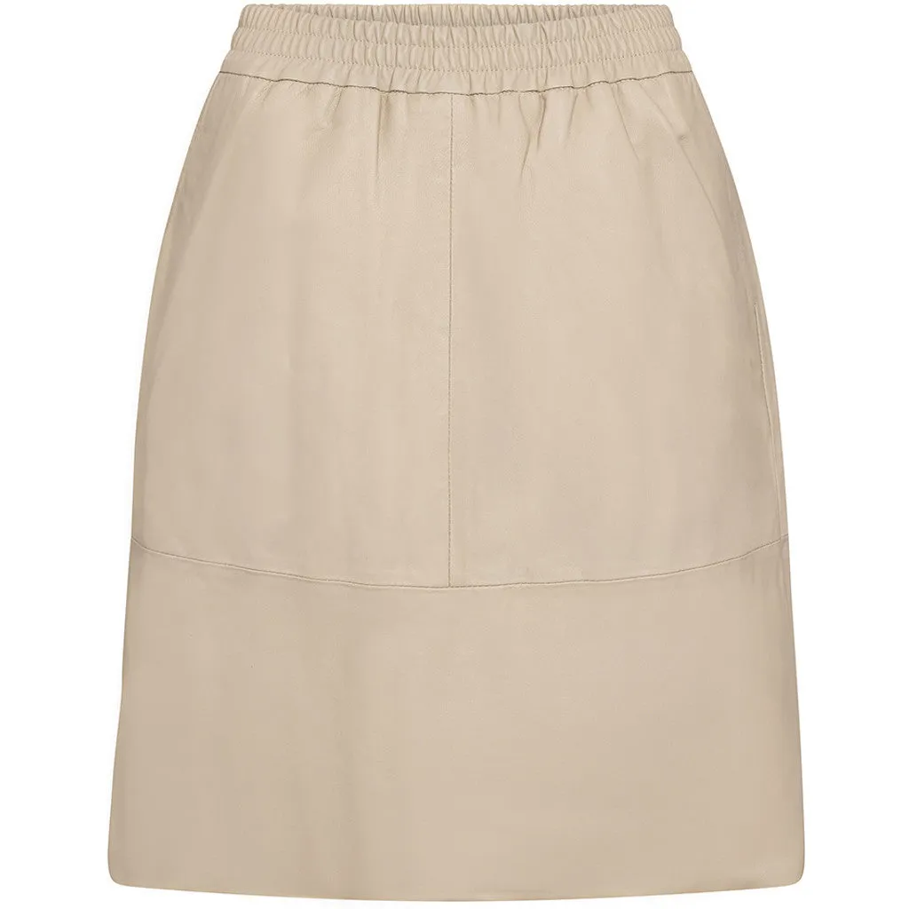 Trendy Maria leather skirt / 51194 - Vanilla