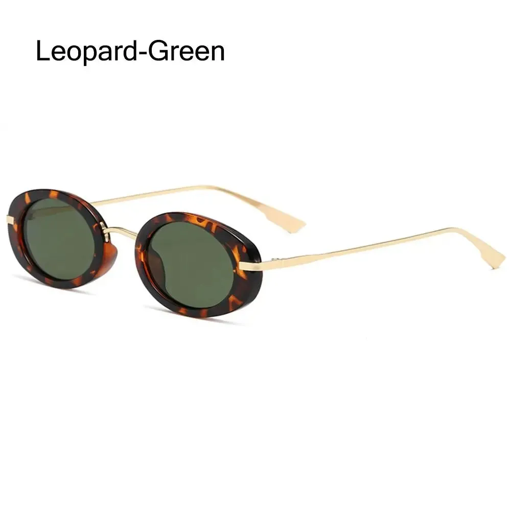 Vintage Y2K Hip Hop Sun Glasses Small Oval Sunglasses for Women Men Retro Punk Eyewear UV400 Shades