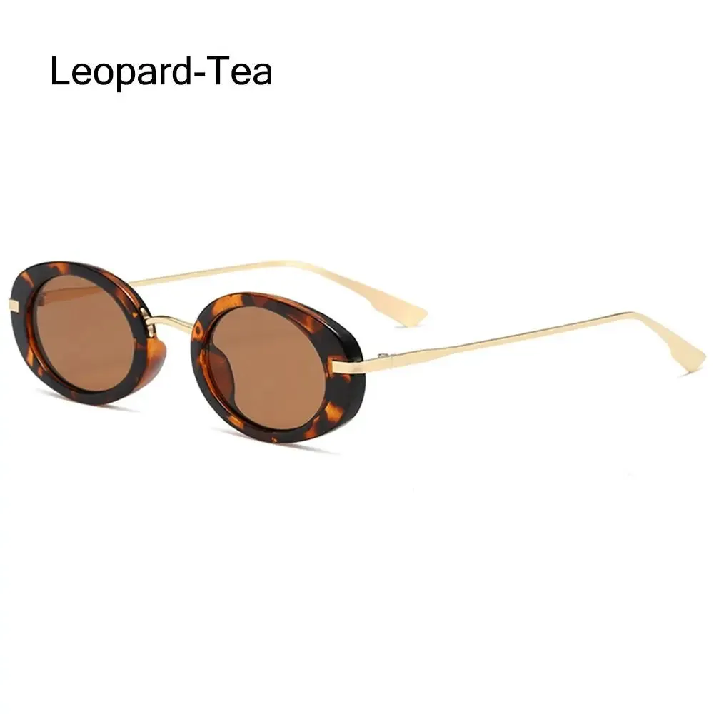 Vintage Y2K Hip Hop Sun Glasses Small Oval Sunglasses for Women Men Retro Punk Eyewear UV400 Shades