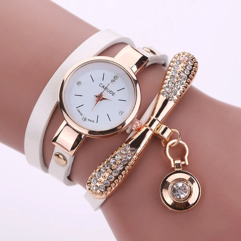 Watches for Women Gold Crystal Quartz Wristwatch Clock Ladies Vintage Watch