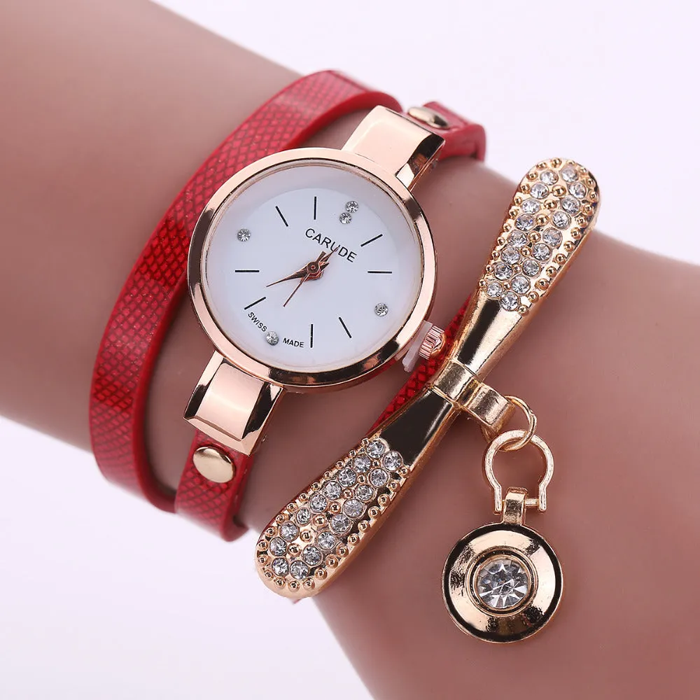 Watches for Women Gold Crystal Quartz Wristwatch Clock Ladies Vintage Watch