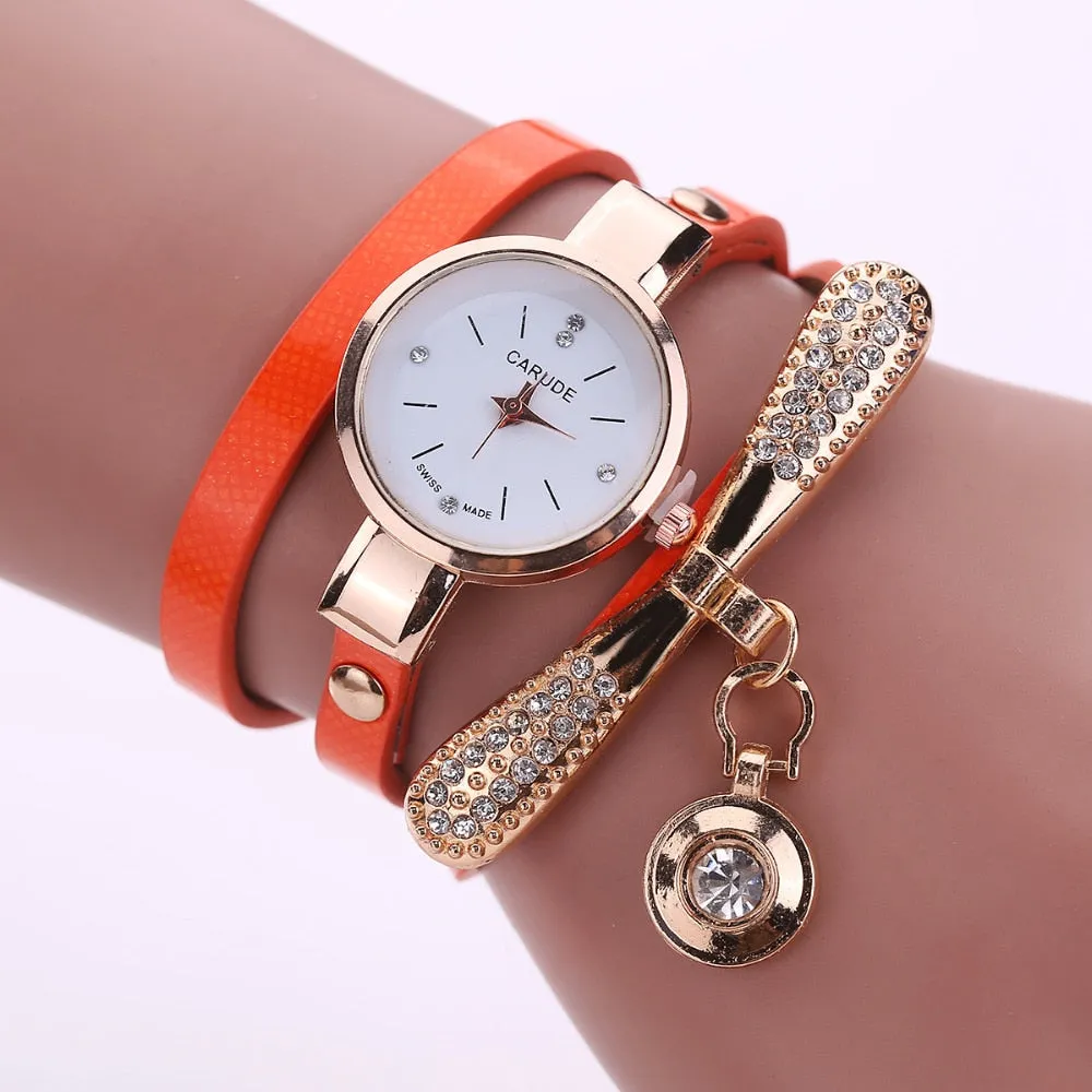 Watches for Women Gold Crystal Quartz Wristwatch Clock Ladies Vintage Watch