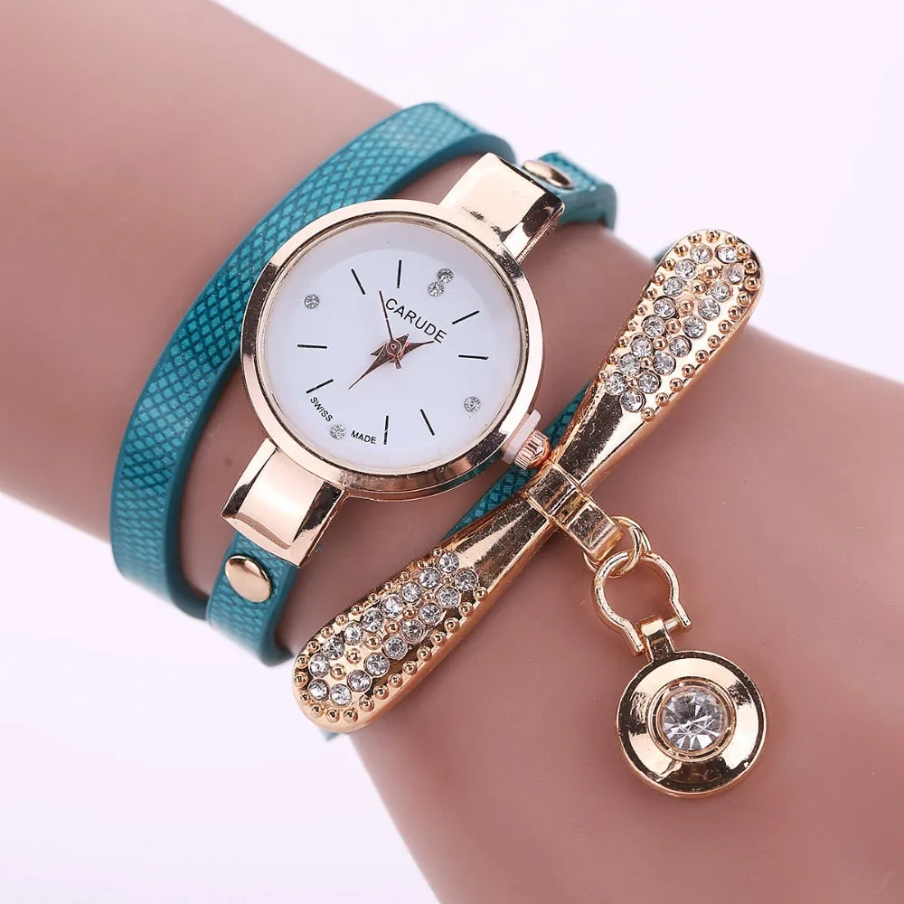 Watches for Women Gold Crystal Quartz Wristwatch Clock Ladies Vintage Watch